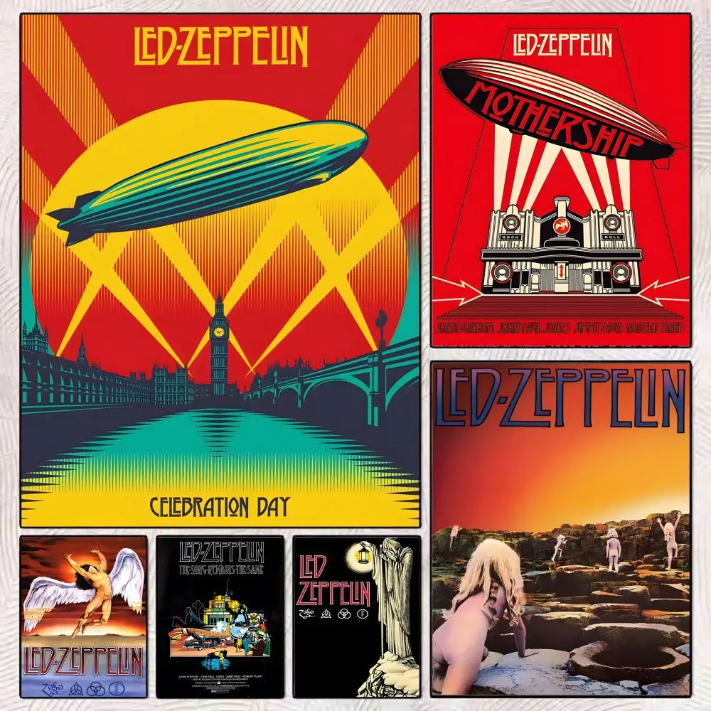 Banda l-led z-zeppelin cartaz removível adesivo de parede auto adesivo arte mural escritório em casa sala de estar sala de jantar decoração da parede