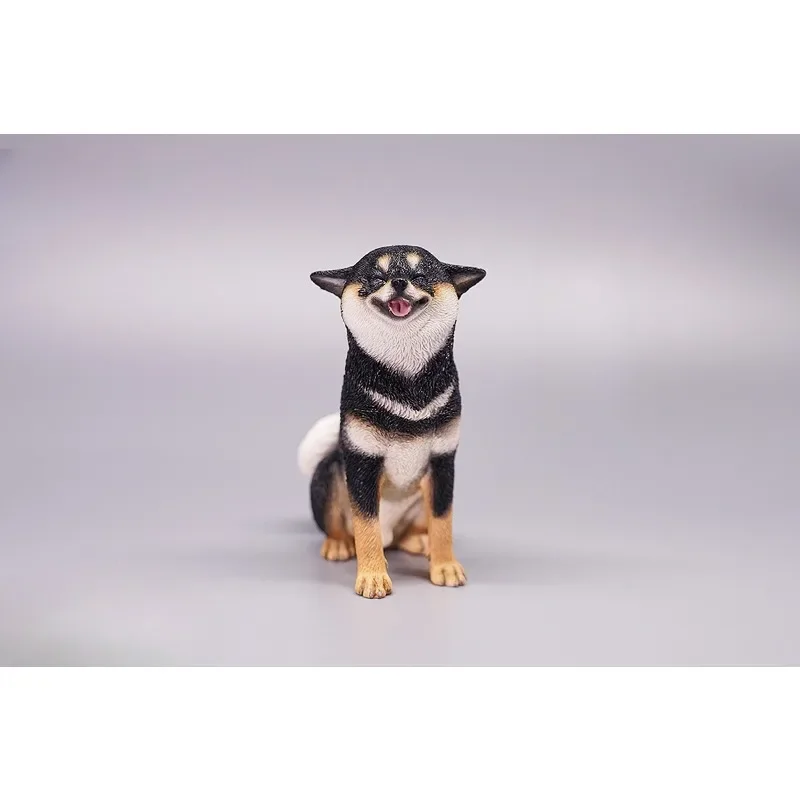 JXK 1/6 Scale Smile Eyes Airplane Ear Dog Sitting Posture Shiba Inu Model Toys Simulate Resin Cat Table Ornament Model