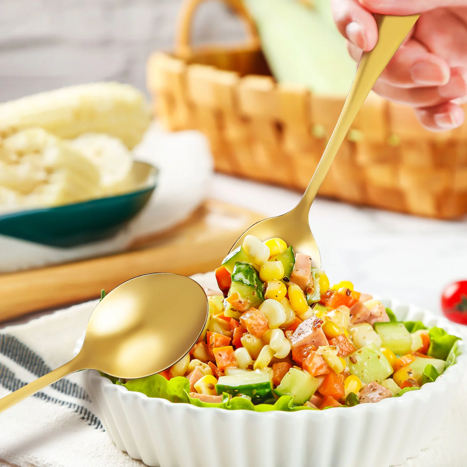 

6Pcs Stainless Steel Tableware Spoons Polished Finish Reliable Easy to for Casual Formal Settings