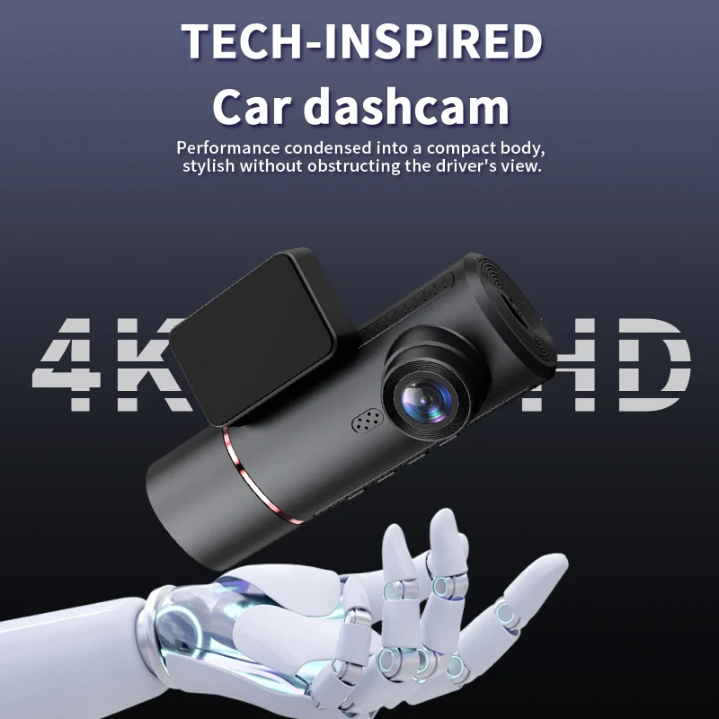 3 Channel 4K Car DVR Dash Cam WiFi Enabled with Night Vision WDR G-Sensor 170° Wide Angle Front & Inside & Rear Cameras