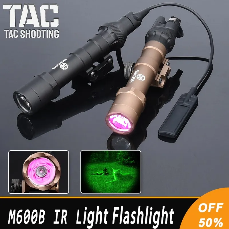 

WADSN M600 M600B Flashlight Airsoft IR LED Illumination Hunting Scout Light Tactcial Metal M600B Infrared Night Vision Spotlight