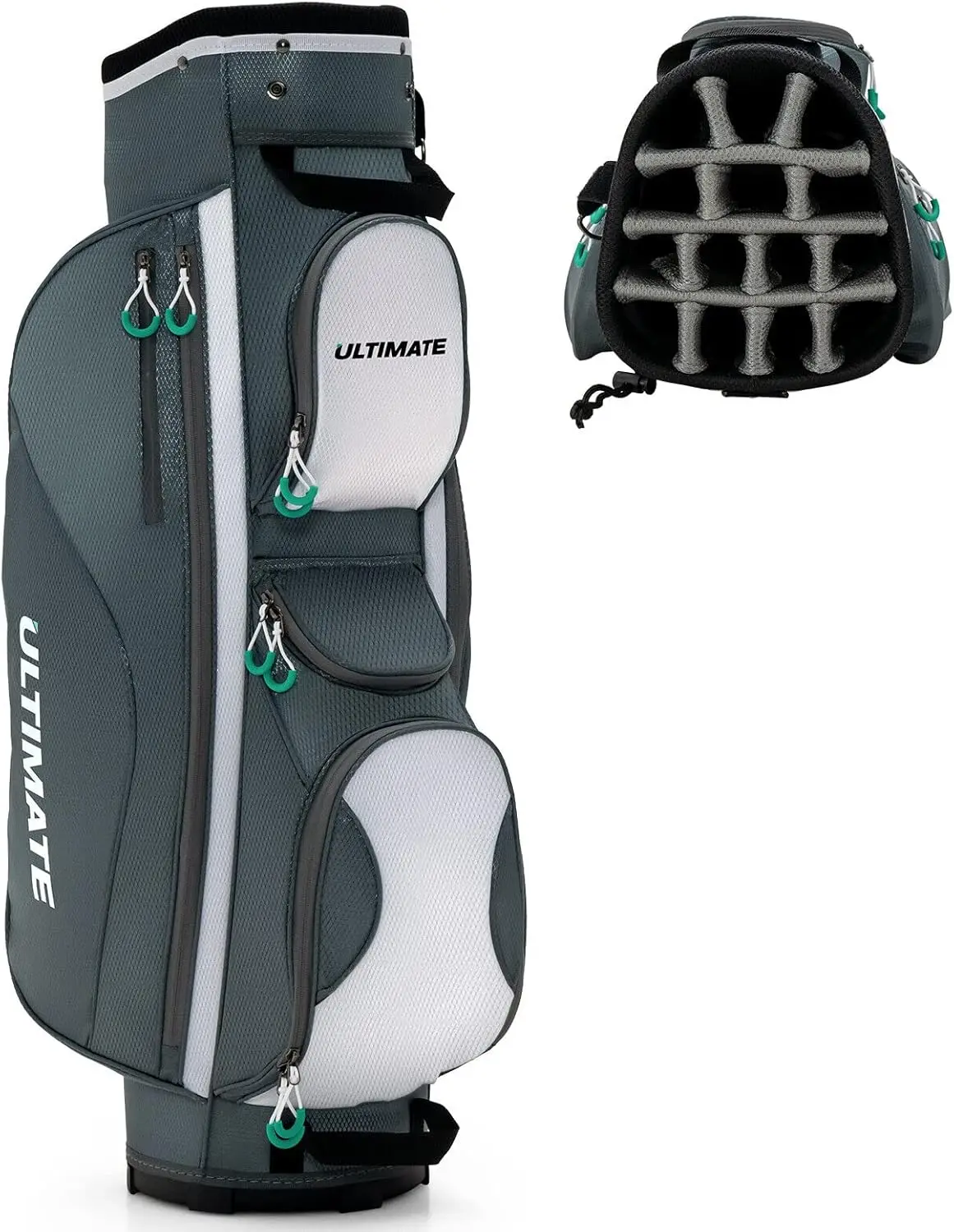 Golf Cart Bag with 14 Way Top Dividers, Lightweight Golf Cart Bag with Shoulder Strap, 7 Zippered Pocket