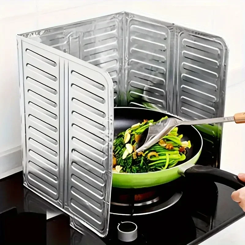 Foldable Kitchen Gas Stove Baffle Plate Board Aluminum Oil Splash-proof Protection Screen Heat-resistant Kichen Accessories