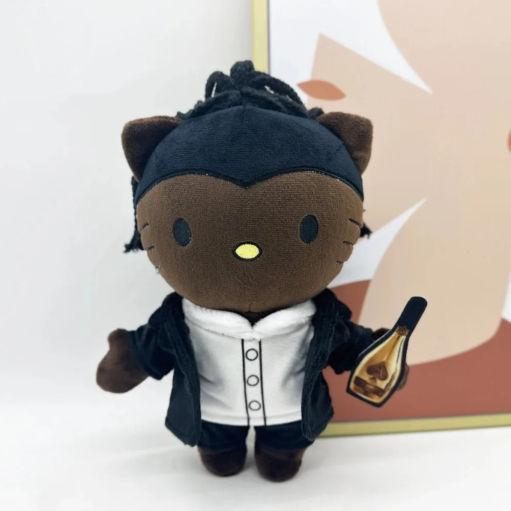 Hello Kitty as JAY-Z Plush Doll Plushies Stuffed Toys 26CM Lovely Decoration Dolls Fans Kids Birthday Christmas Gifts