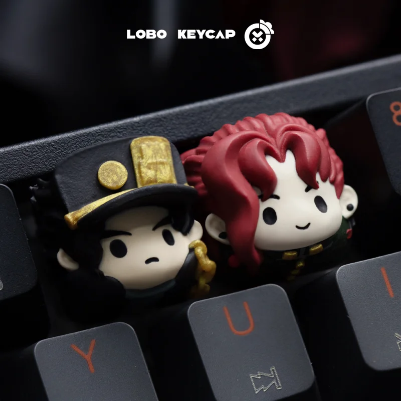 Jojo'S Bizarre Adventure Figure Kujo Jotaro Kakyoin Noriaki Custom Resin Keycap Decoration For Keyboard Esc Anime Collector Gift