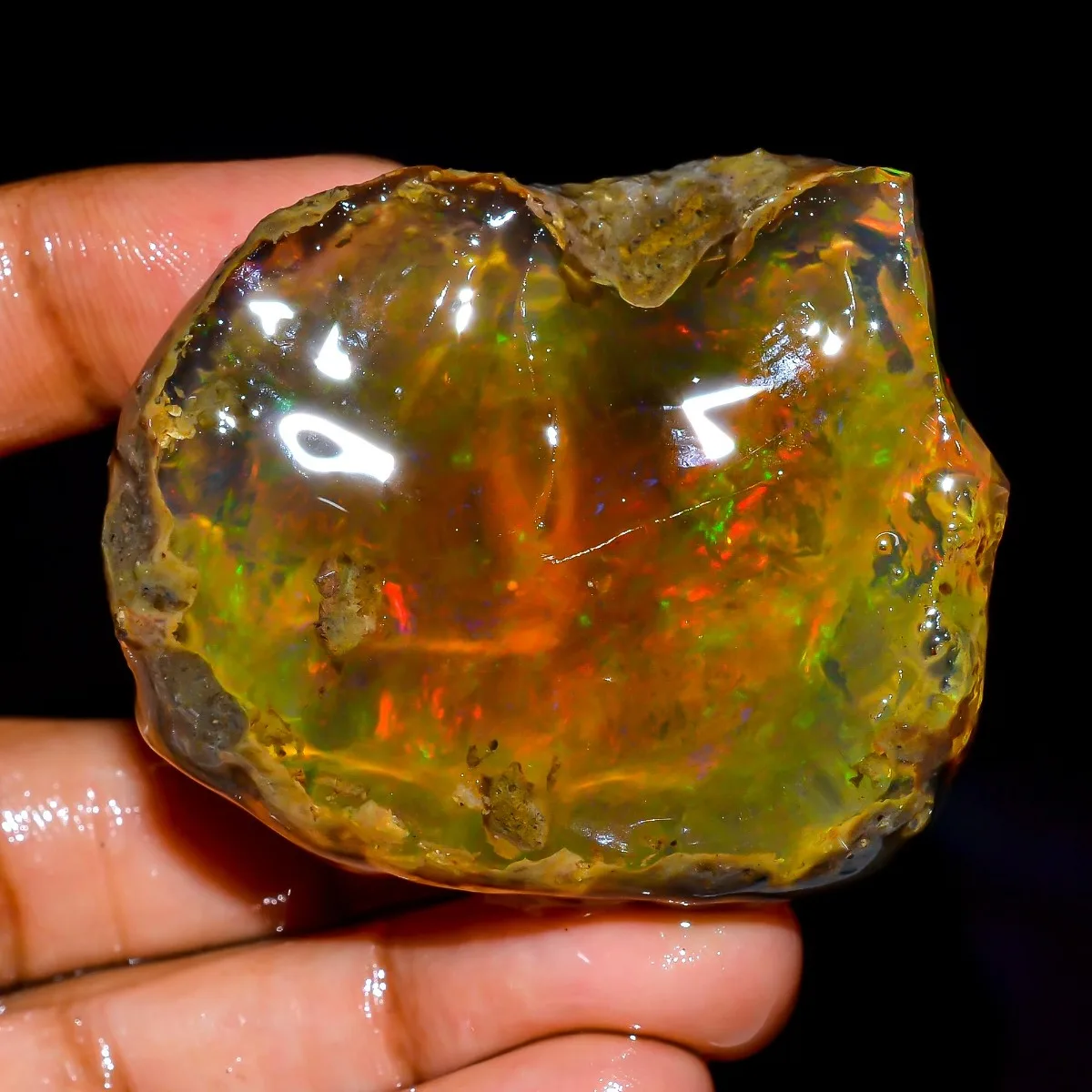 AAA+ 25-80CT Natural Ethiopian Welo Opal Rough Loose Gemstone Fire Flash Jewelry Making Randomly Selected One
