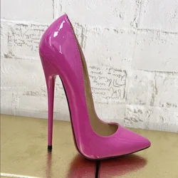 CACA 16cm Women Pumps,Men Cosplay Sexual Bed Shallow Shoes,Fetish High Heels,Pointed Toe,Ankle Strap,Size 36-46,Custom Colors