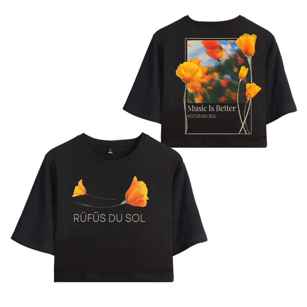 Camiseta Rufus du Sol Merch Tour, camiseta con cuello redondo, camisetas de gran tamaño para mujer, ropa informal de uso diario