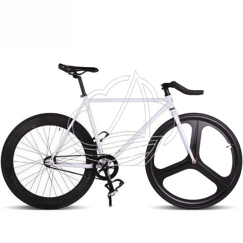Variable Speed Fixed Gear Bike, Three-Spoke Wheels Live Fly Road Bike for Students & Adults
