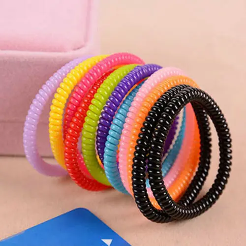 1PC/Lot New Women Lady Super Thin Girls Colorful Rubber Telephone Wire Hair Ties&Plastic Ropes Hair Band Accessories