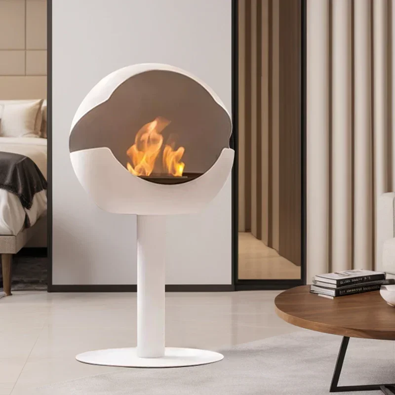 Floor-to-ceiling art spherical fireplace real fire biological alcohol fireplace household bed and breakfast villa living room d