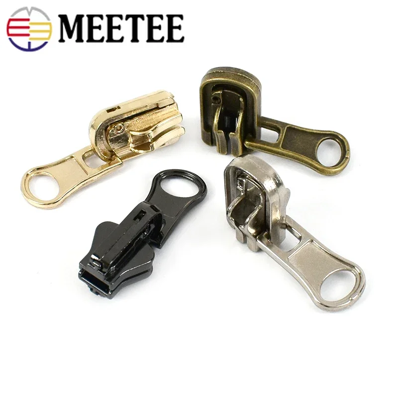 

Meetee 5Pcs 3# 5# 8# Double-sided Rotary Zipper Sliders for Nylon Metal Resin Zip Head DIY Jacket Garment Sewing Accessories