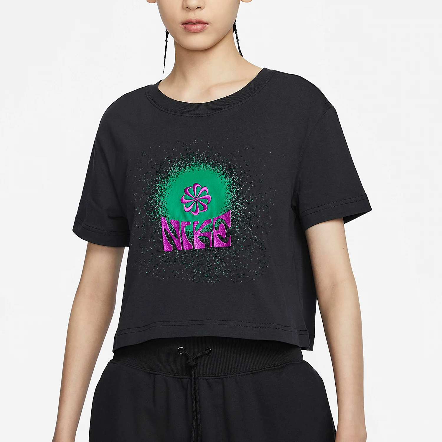 

Официальная женская трикотажная дышащая футболка Nike 2024, с круглым вырезом и короткими рукавами FV4231-010