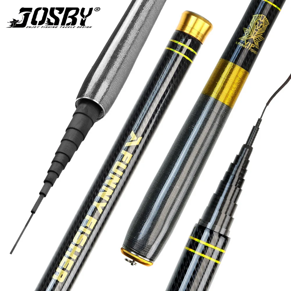 

JOSBY 2.7M -7.2M Carbon Fiber Fishing Rod Telescopic Ultra-light Hard Pole For Stream Freshwater Fishing Pole Tackle