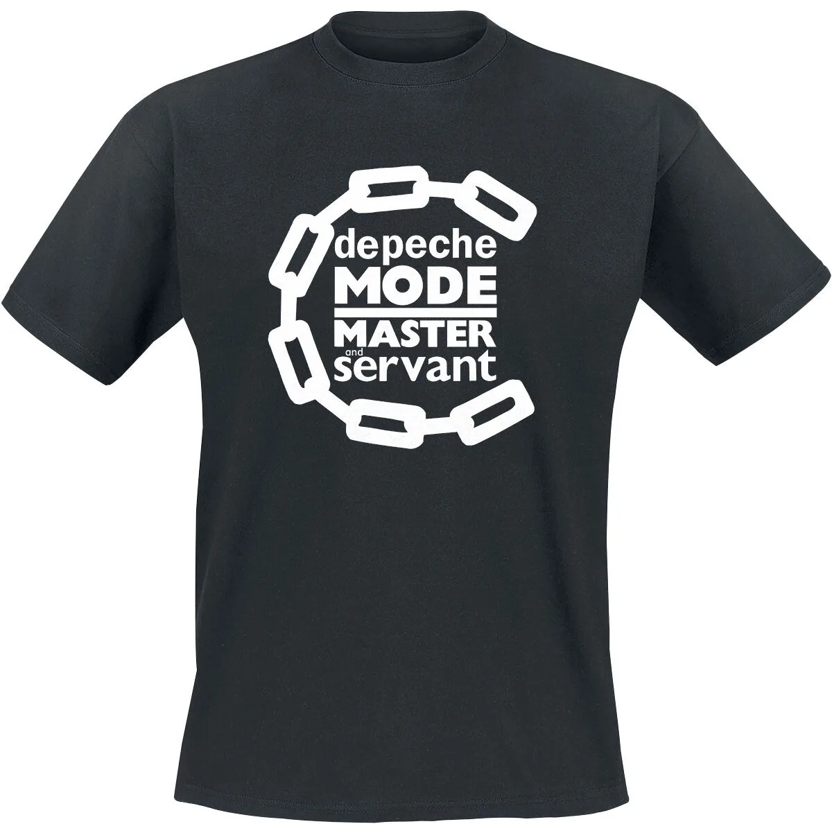 Camiseta Depeche Mode Master and Servant, camiseta Synth-Pop con logo de cadena e impresión del título de la canción, mercancía para fanáticos de Depeche Mode