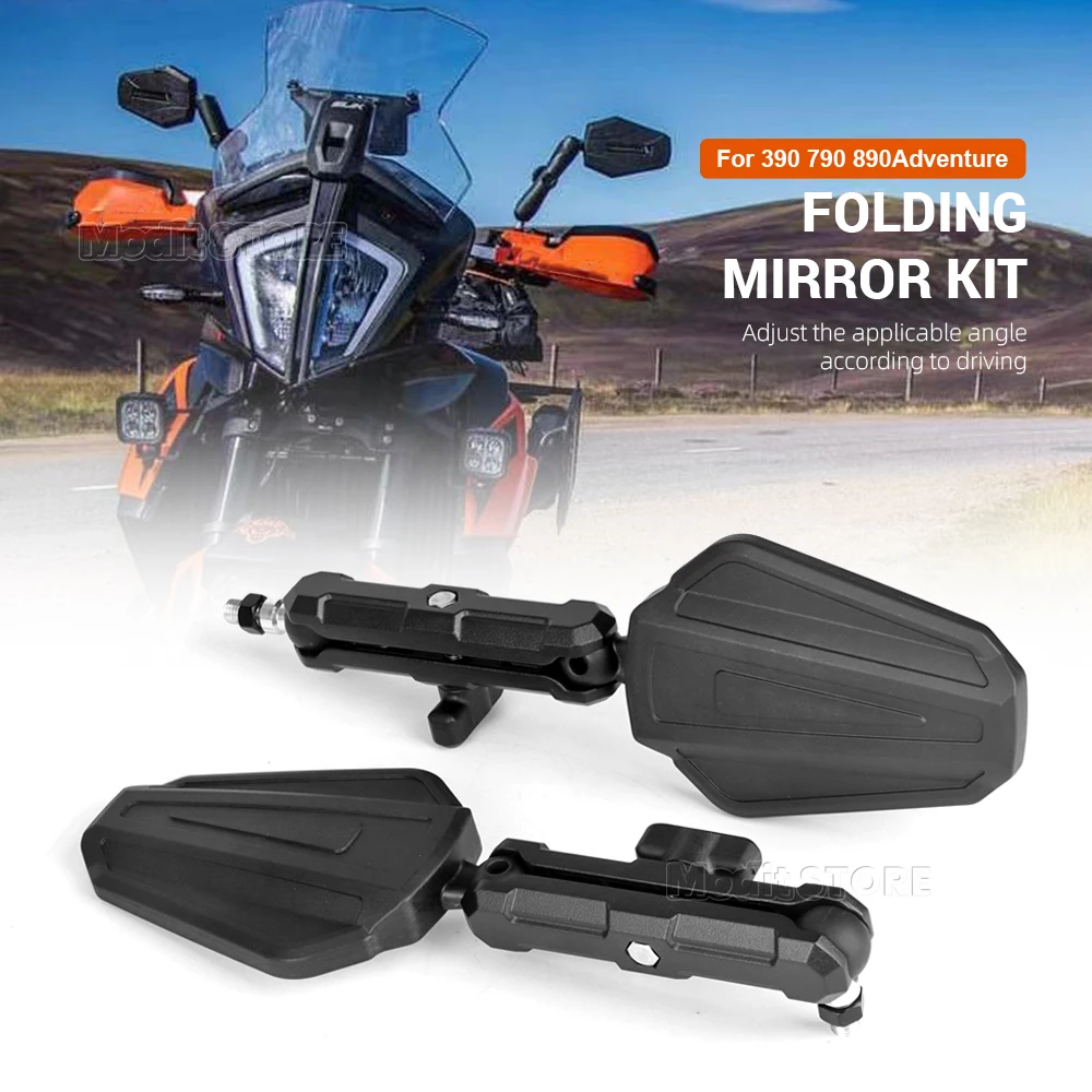 2 PCS/SET Motorcycle West Wind Rearview Mirror Foldable Adventure Side Mirrors For Duke 390 790 890ADV 1190 1290 890 200 250 990