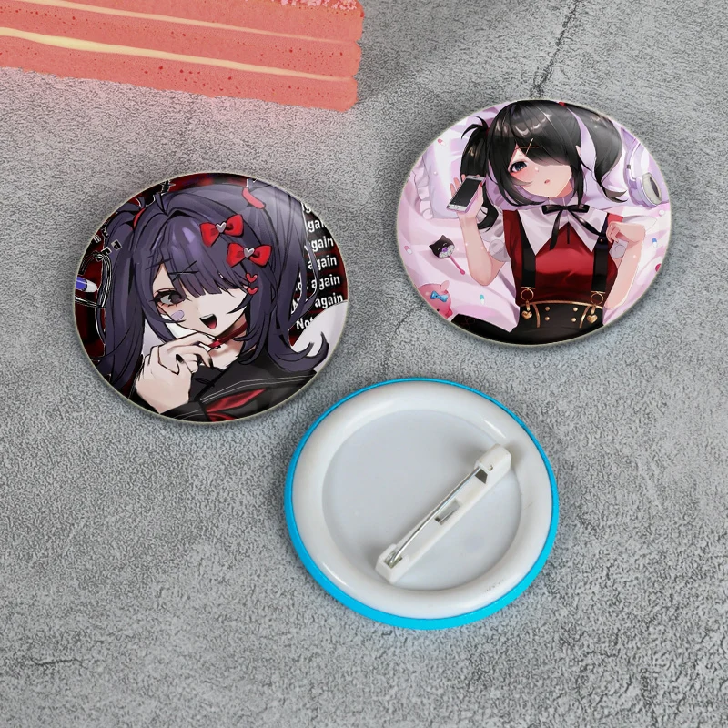 Broches rondes Anime Needy Streamer Overload Ame-Chan, Danemark ge de jeu mignon, Broches de dessin animé pour accessoires de sac à dos, Cadeaux de collection