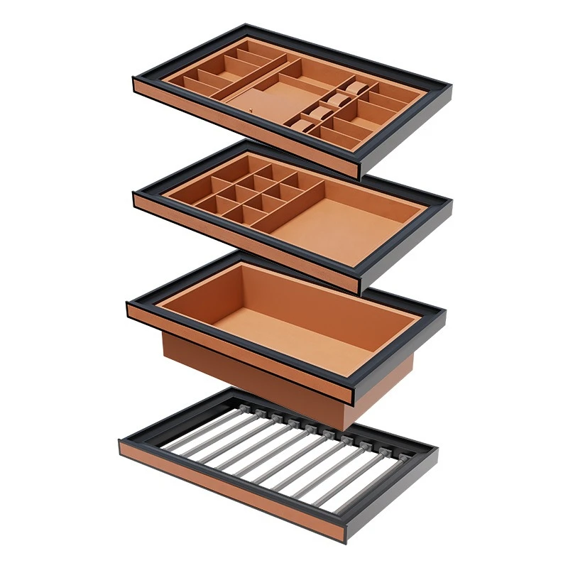 

Wardrobe jewelry pump built-in pants rack, drawer-type pull basket multi-functional storage jewelry box