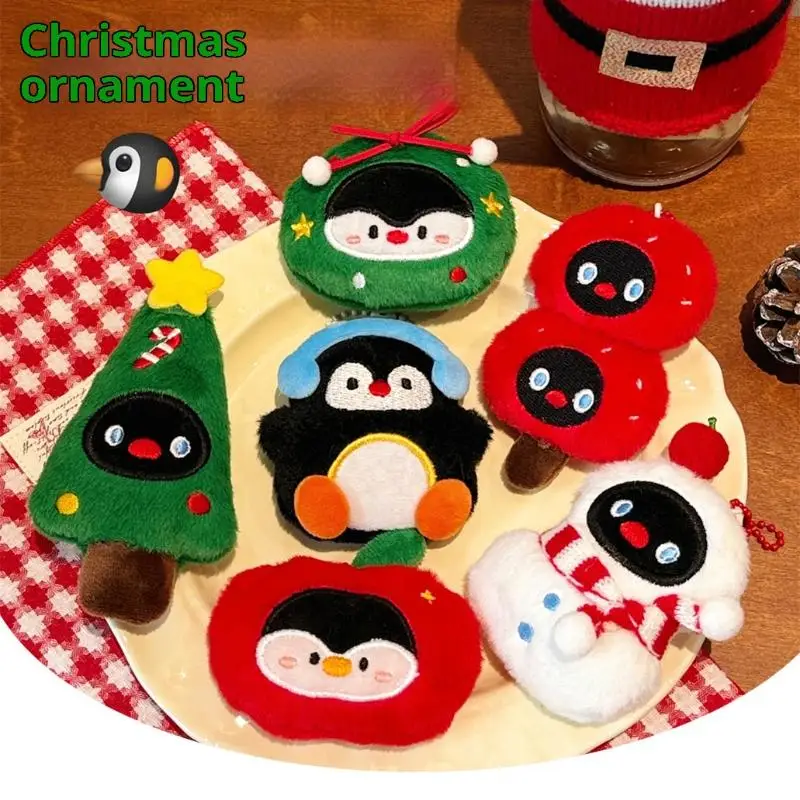 1Pcs Nette Plüsch Weihnachten Puppe Anhänger Schlüsselbund Kawaii Gefüllte Schneemann Puppe Spielzeug Rucksack Behänge Dekoration Zubehör Geschenke
