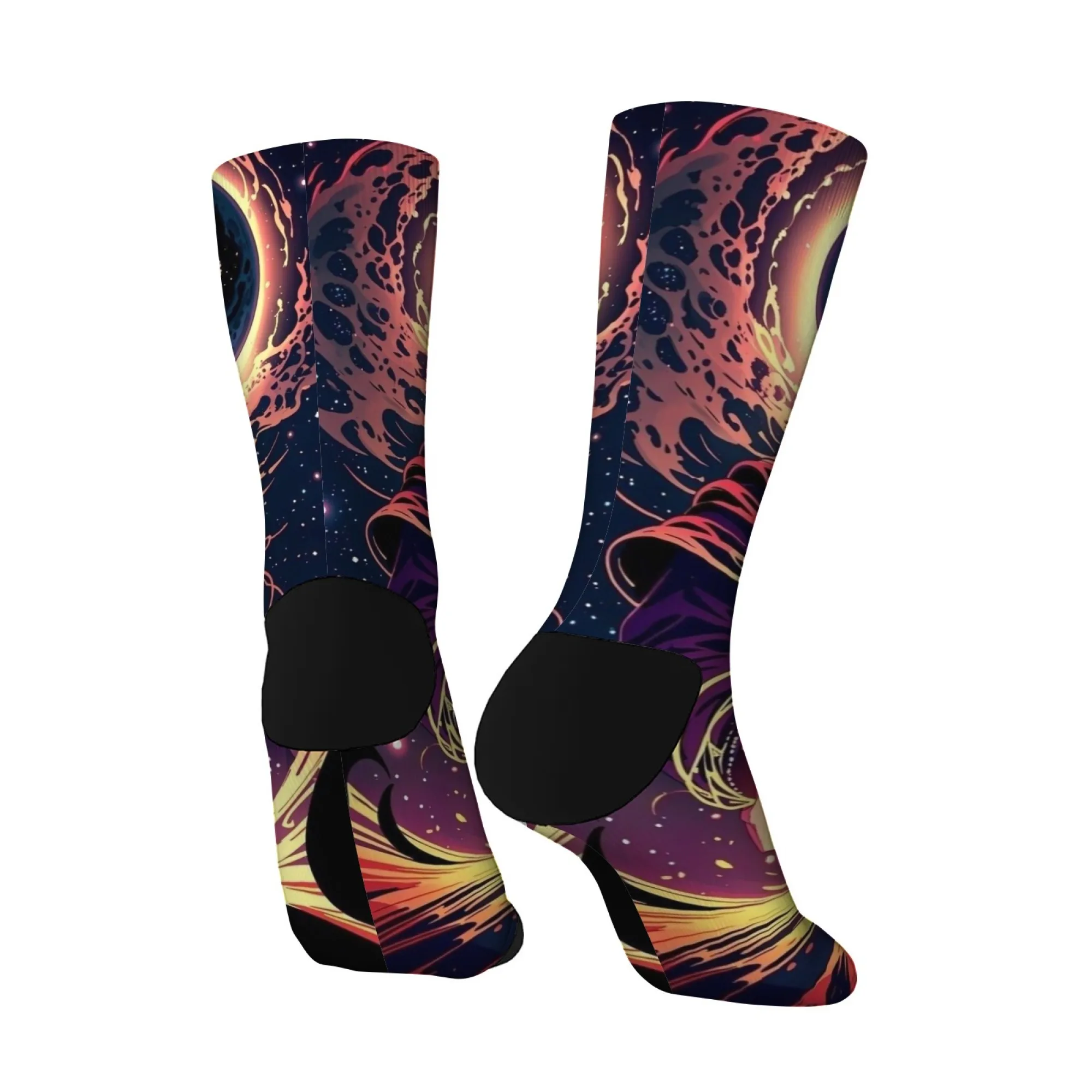 Dark Fantasy Style Cosmic Magic Theme Socks Mysterious Color Unisex Fashion Earth Volcanic Eruption Energy Party Ideal Gift