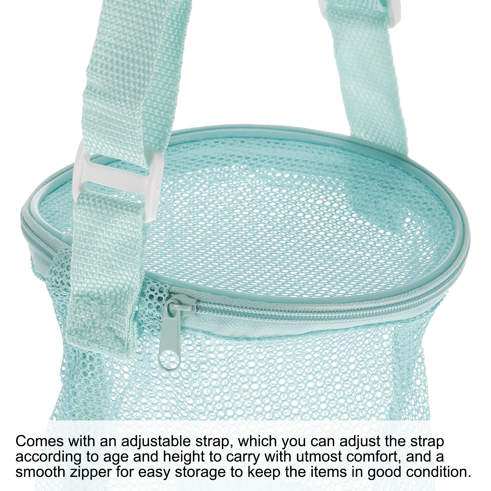 Mesh strandtas Zeeschelpen Mesh Tote Zandbakken Verzamelnetten Zakken met ritssluiting Mesh Shell-opbergtas voor kinderen voor op reis