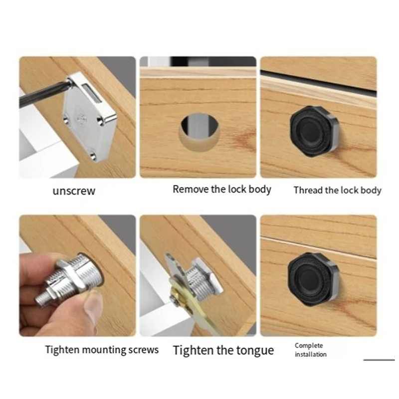 AB09-Fingerprint Drawer Lock Furniture Cabinet Lock For Mailbox Nightstand Home