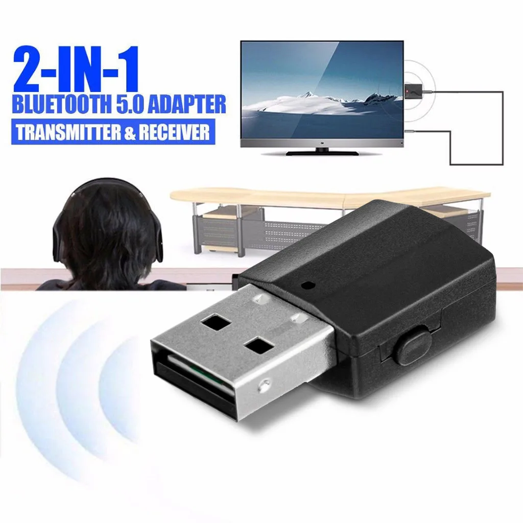 

USB Bluetooth5.0 Transmitter Receiver Stereo Bluetooth RCA USB 3.5mm AUX For TV PC Headphone Computer Home Stereo Car HIFI Audio