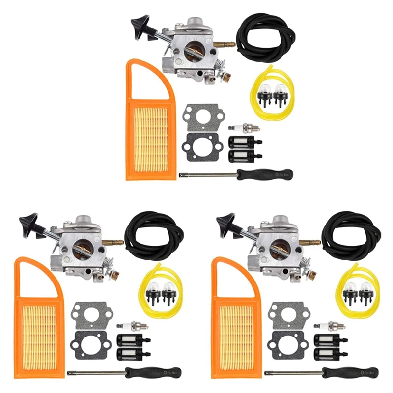 3X BR 600 Carburetor Air Filter Fuel Carb Repower Kit For Stihl BR500 BR550 BR600 Backpack Blower Leaf Blower Parts