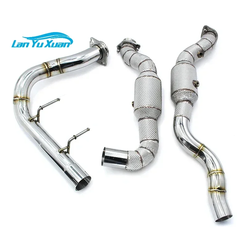 Racing car exhaust system 304 Stainless Steel Exhaust Pipes  For Ford F150 SVT RAPTOR 3.5TT 2015-2019  Exhaust Downpipe