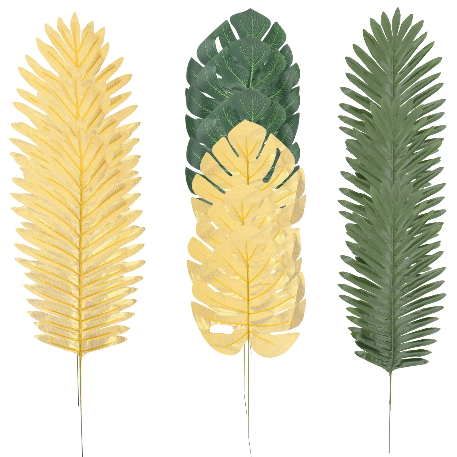 

12Pcs Artificial Leaves Decoration Lifelike Fake Tropical Monstera Coconut Leaf Photo Prop Party Home Decor Foliage