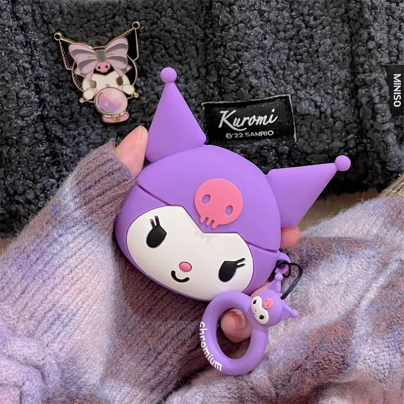 Purple Kuromi For Airpods Case,Shockproof Protective Earphone Silicone Cover For Airpods Pro Case Girls Women Funda