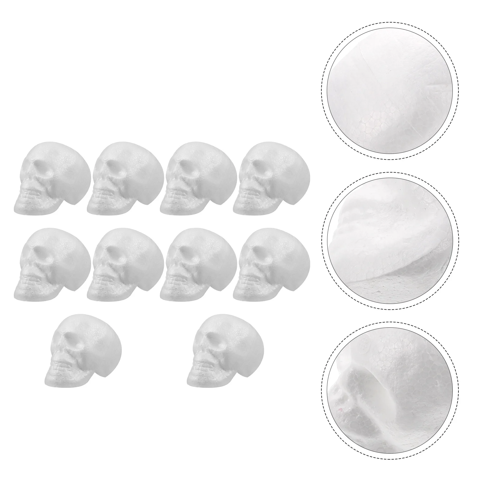 10 Pcs Graffiti White Embryo Ghost Head Home Adornment Embryos Foam Tabletop Decor DIY Children Skulls Tools