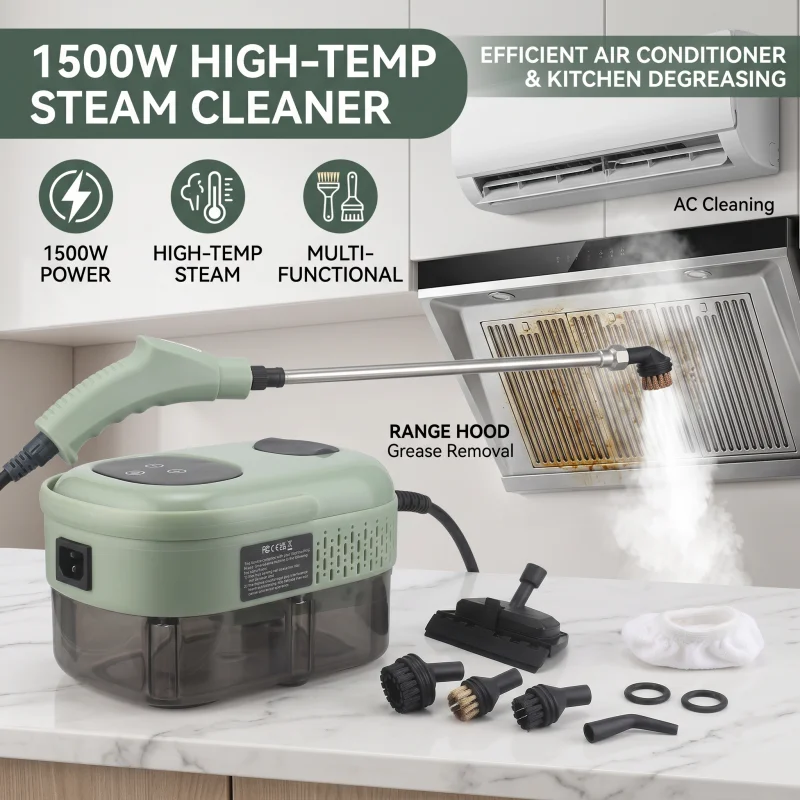 Multi-purpose 1500W Steame Cleaning Machine Car Carpet Floor Window Hand-held High Pressure Kitchen Oil Stains Cleaning Machine