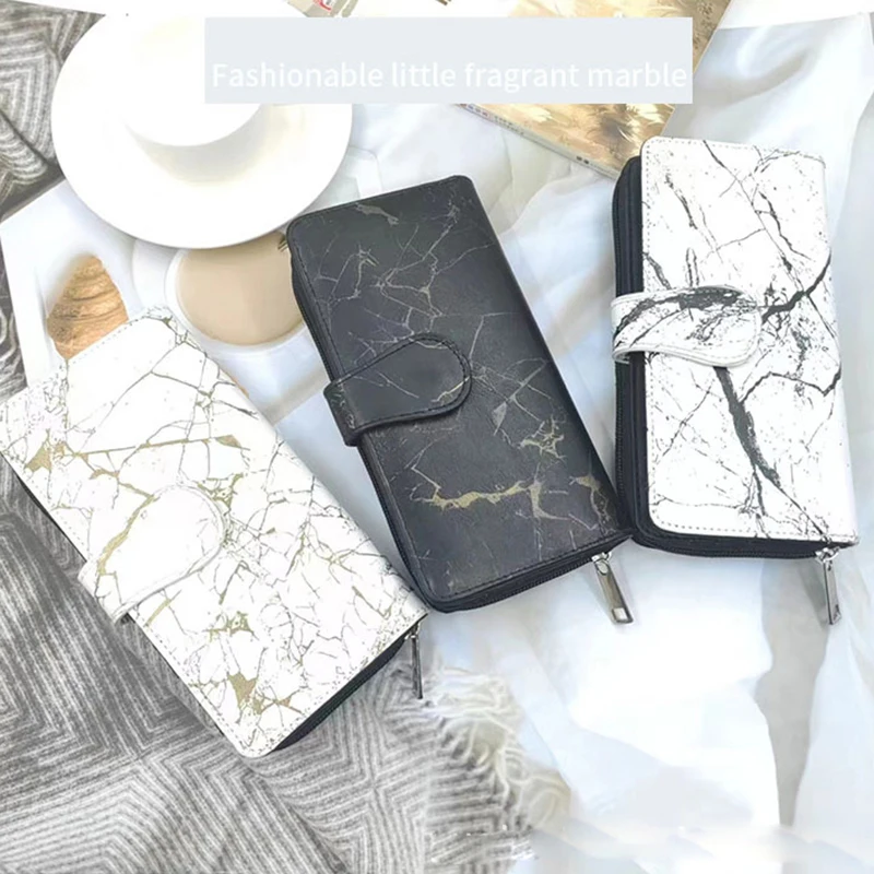 

DHL30pcs Wallets Women PU Marble Pattern Multifunctional Hasp Travel Long Phone Bag Mix Color