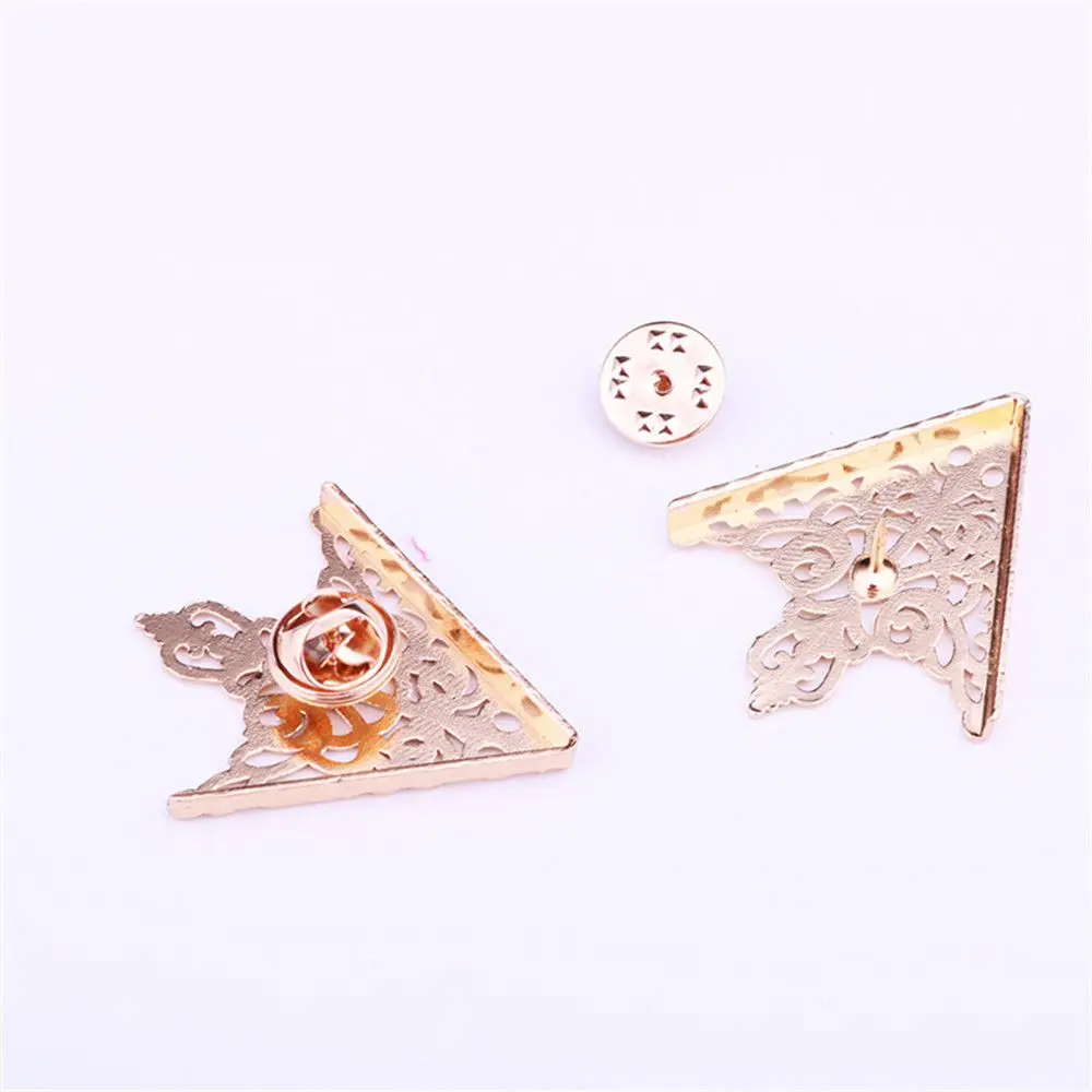 Fashion Exquisite Clothing Accessories Wedding Alloy Crown Corner Badge Pins Brooch Triangle For Women|Men