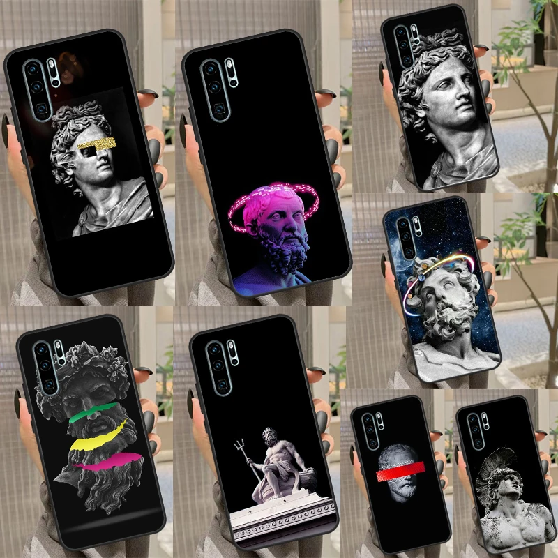 Greek God Statue Face Case For Huawei Nova 9 10 SE 5T 3i 8i 11i Y60 Y61 Y70 Y90 P20 P40 P30 Lite P60 Pro P Smart