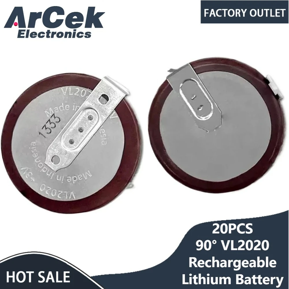 

20PCS Original for Panasonic 90° VL2020 3V 20mAh Rechargeable Lithium Battery ML2020 for BMW E46 E60 E90 Accu FOB F1 Fobs Key