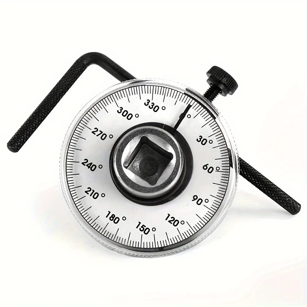 1/2 Inch Drive Torque Angle Gauge with Clear Dial & Long Handle - Durable Steel Construction for Accurate Car Maintenance
