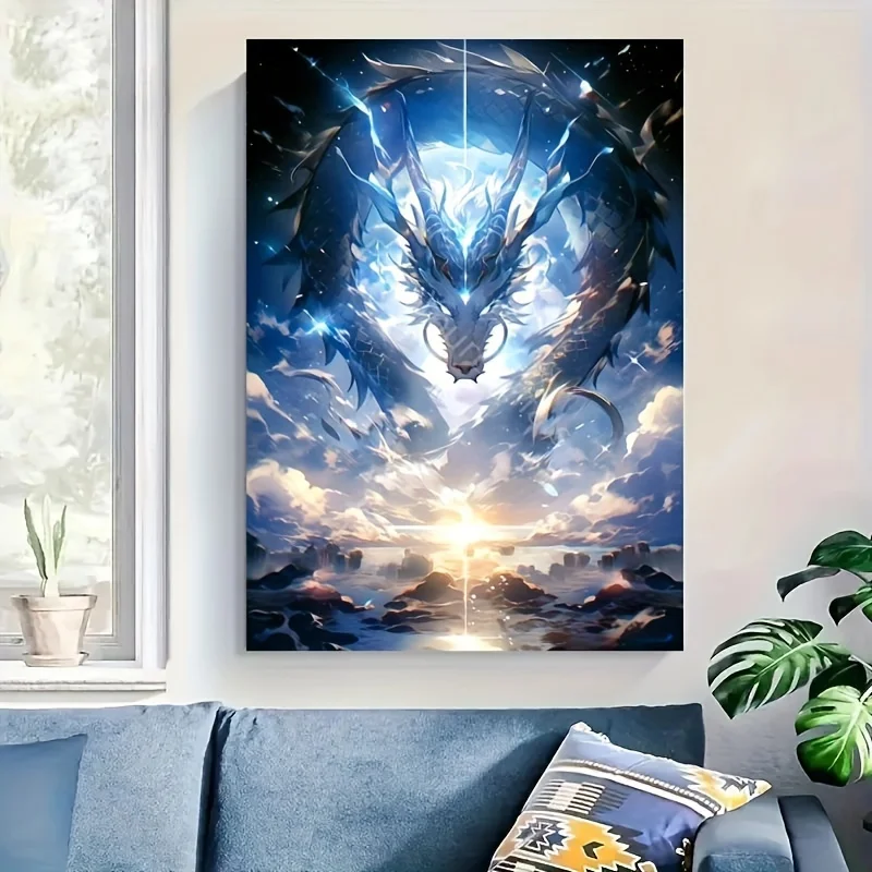 1000 pezzi puzzle drago, cartone senza cuciture per adulti spesso e durevole, 19,7x27,5 pollici, multicolore, rettangolare, portatile, b