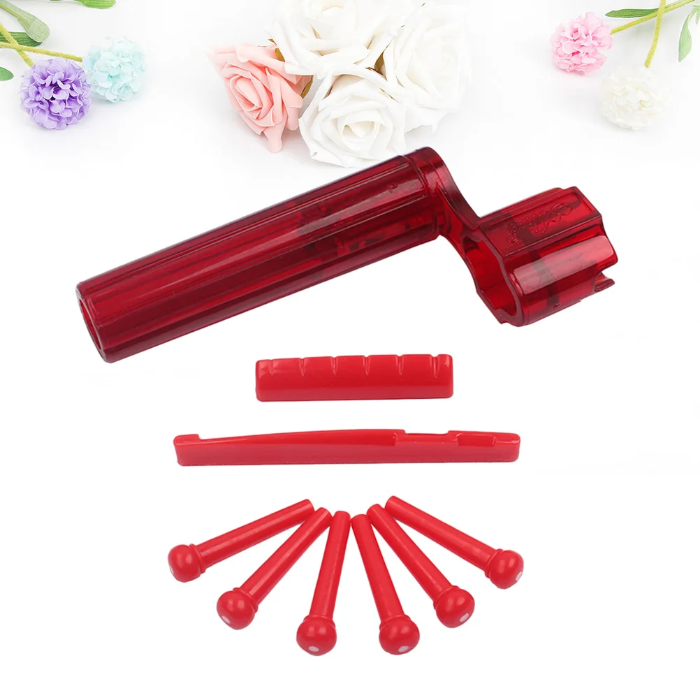 

Saddle Nut Kit Red Plastic Replacement For Guitar Bridge Saddle Nut Set Guitar Accessory Instrument Part