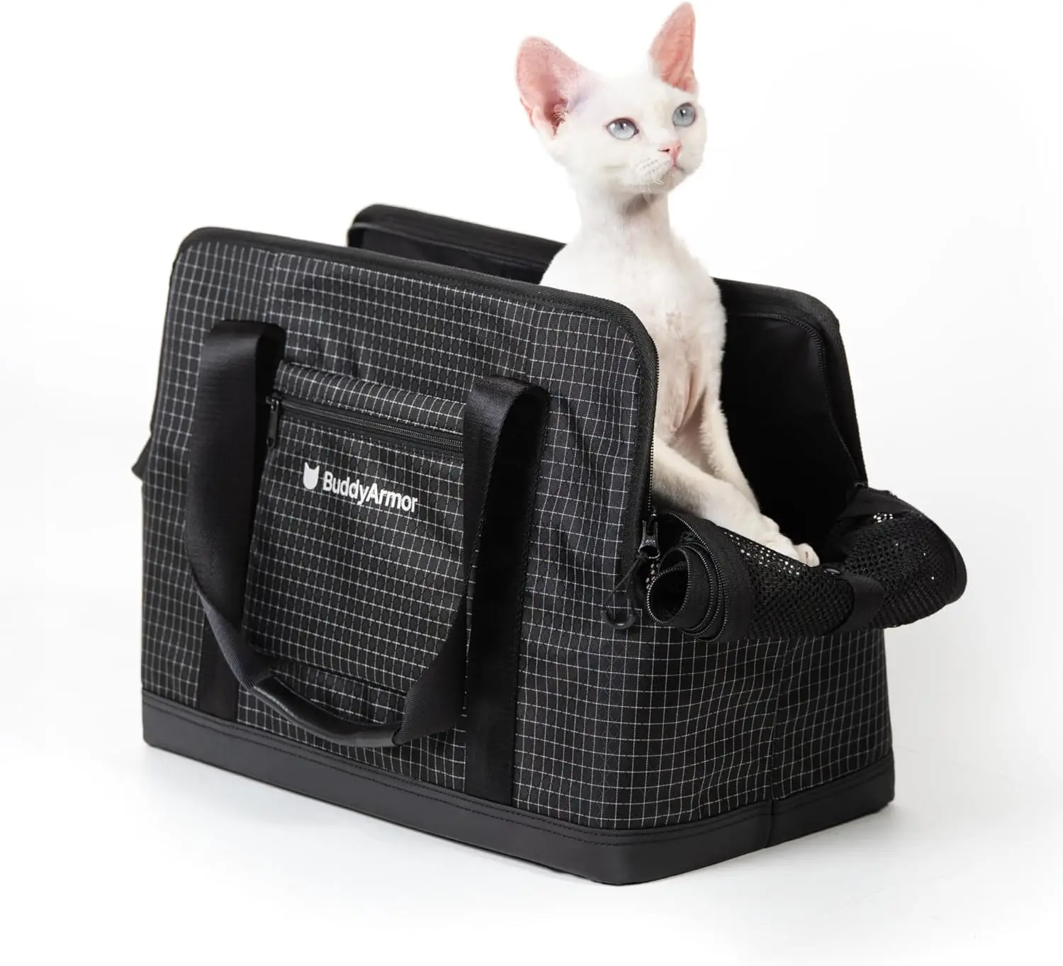

Secure Single Shoulder Cat Bag Carrier Soft-Sided Dyneema Nylon Breathable Mesh Cat Travel Carrier Self Lock Zippers, Inner S