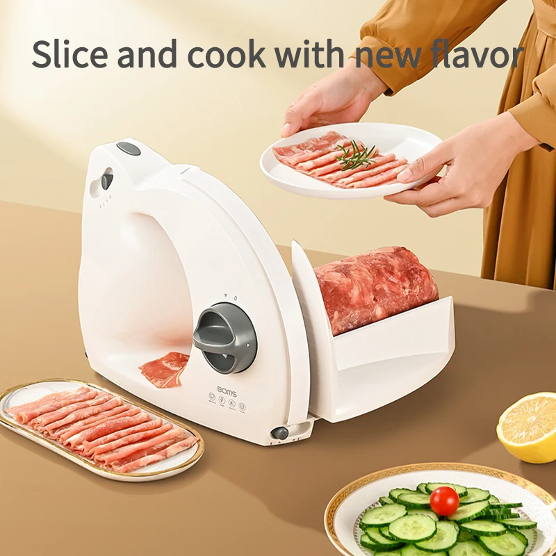 Home Electric Meat Slicer Cutting Beef Mutton Roll Vegetable Bread Machine Detachable Stainless Steel Knife Adjustable Thickness