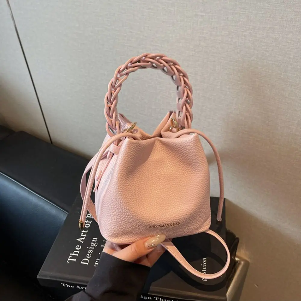 Przenośna torebka damska na ramię ze skóry PU, uniwersalna minimalistyczna torba crossbody, wytrzymała modna torebka typu bucket na imprezę.