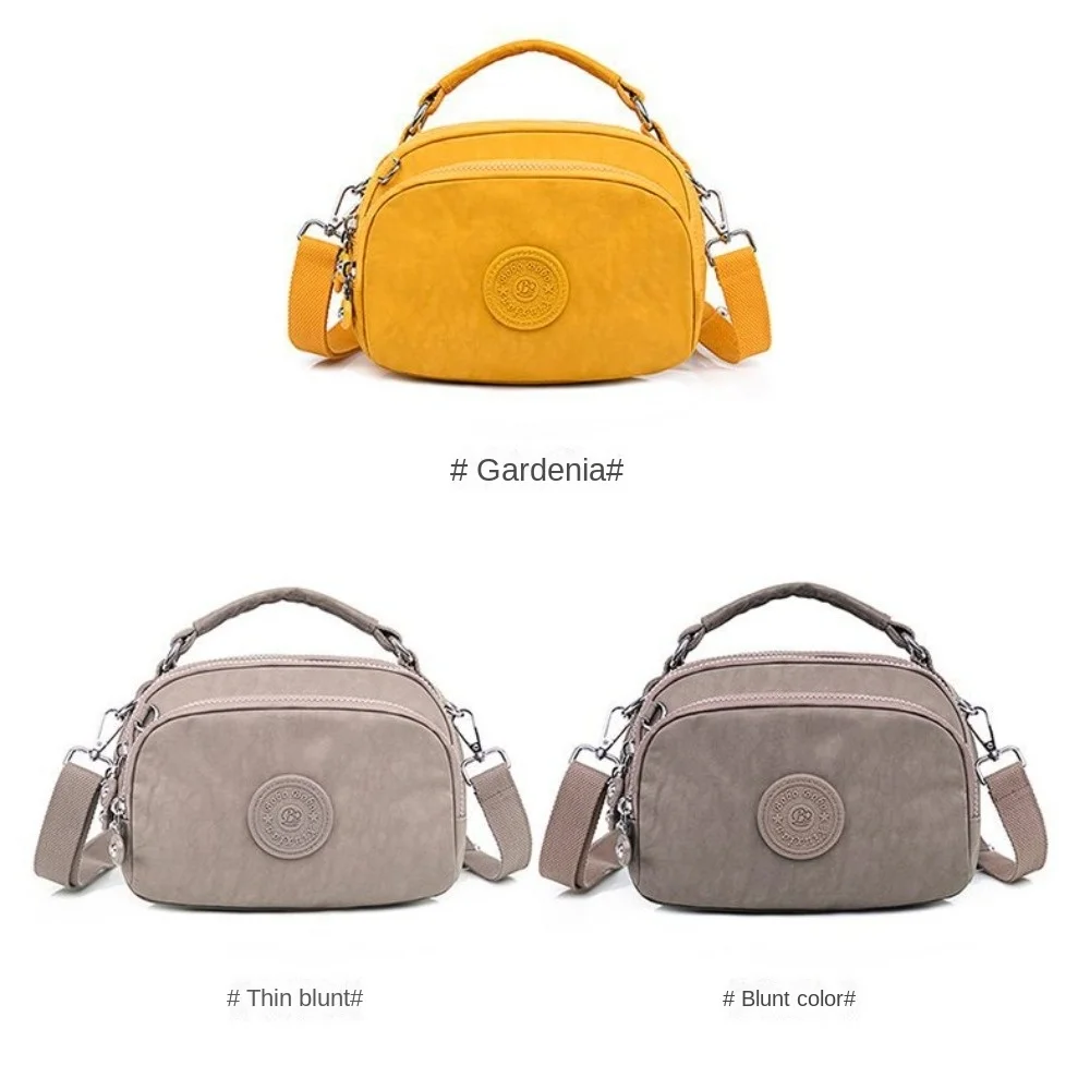 

Zipper Multi Pocket Shoulder Bag Nylon Casual Mobile Phone Bag Multiple Usages Adjustable Strap Small Square Bag Gifts
