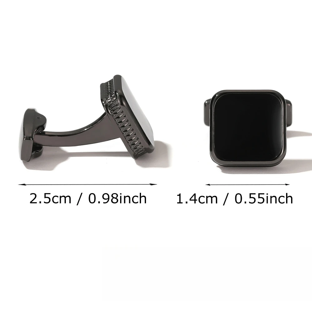 Elegant Black Square Gentleman Exquisite Cufflinks Men's Business Formal Trim Cufflink Decoration Shirt Detail Accessories