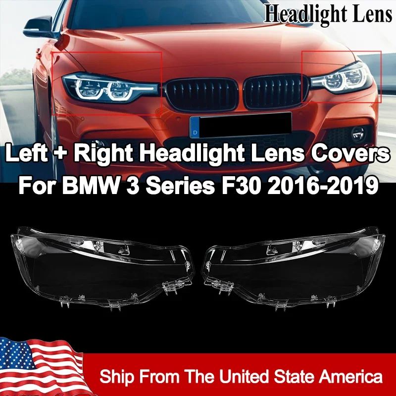 

SAIQINGSP Fit for BMW 3 Series F30 2016-2019 models as follow Headlight Lens Covers Clear Car Accessories Tools