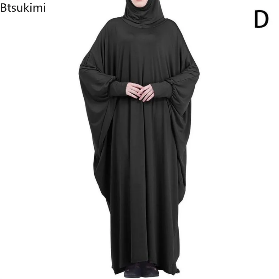 

Muslim Hijab Abaya for Women Bat Sleeve Hooded Modest Prayer Dress Ladies Jilbabs Kaftan Dubai Saudi Robe Turkish Islam Clothing