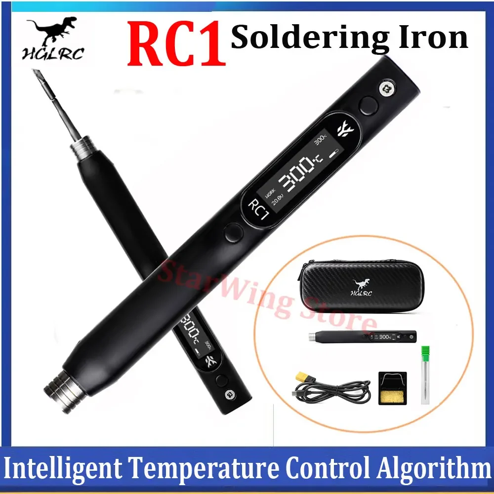 HGLRC RC1 Soldering Iron 25V 60W OLED Display Intelligent Temperature Control Algorithm for RC Model Airplane FPV Drones