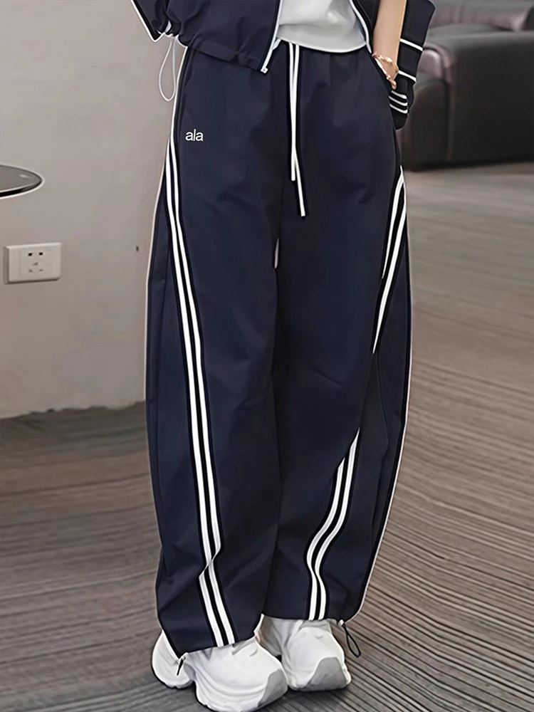 

Trendy Wide Leg Pants Korean Sle High Waist Straight Cut Casual Striped ket Pants Women's Faion Spring Autumn 2026