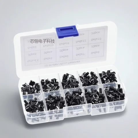 10 Models 6*6 Tact Tactile Push Button Switch Kit Height: 4.3~13MM DIP 4P Micro 6x6 Key Switch for Arduino